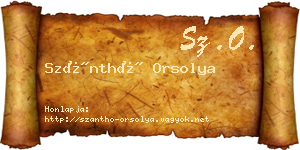 Szánthó Orsolya névjegykártya
